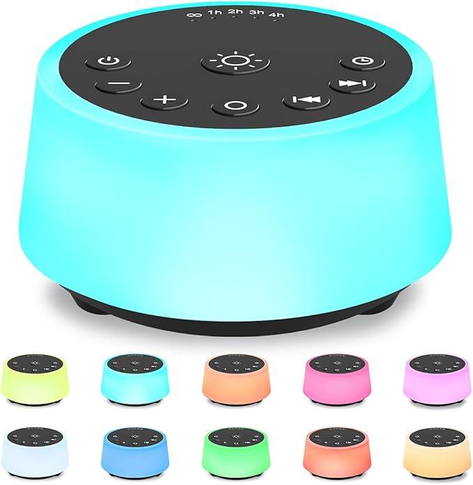 Color Noise Model CWN-P1 White Noise Sound Machine with 10-Color Night Light – Restful Sleep and Relaxation