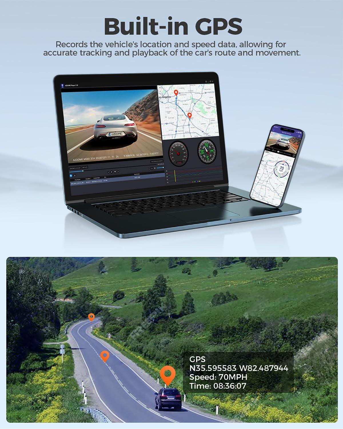 AZDOME 4K Dash Cam Front and Rear M300s - Ultimate Road Safety Solution