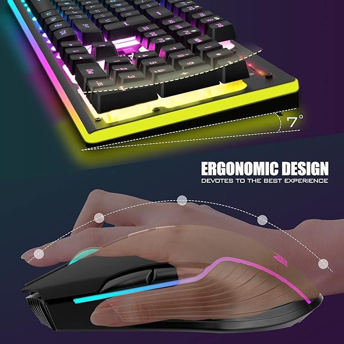 RedThunder K10 Wireless Gaming Keyboard and Mouse Combo – Power and Precision for Serious Gamers