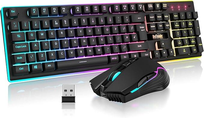 RedThunder K10 Wireless Gaming Keyboard and Mouse Combo – Power and Precision for Serious Gamers